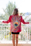 #58 PEACOCK FEATHER Hand Painted Jacket